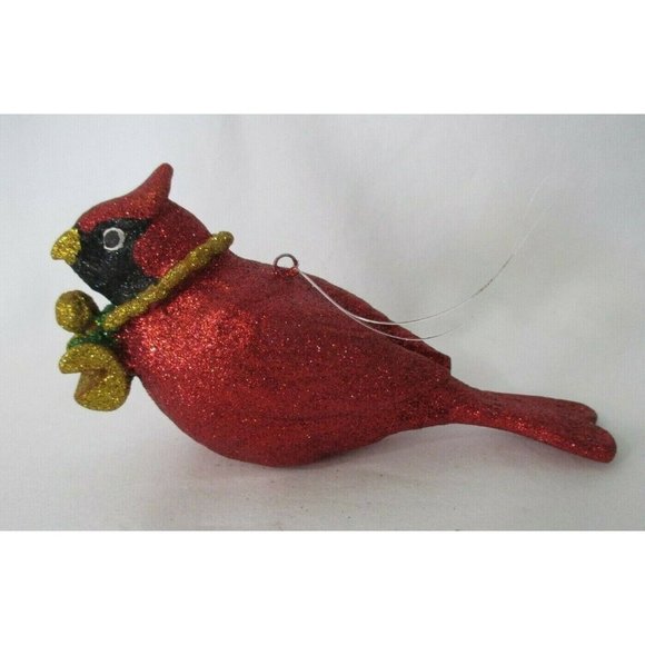 Glitter Cardinal Christmas Ornament GUC - Picture 3 of 5